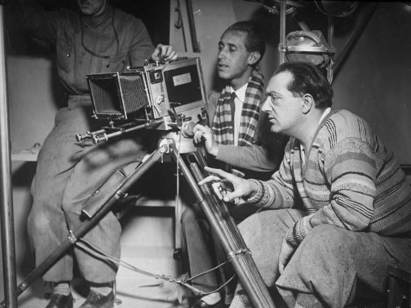 Fritz Lang on the set of Woman in the Moon (Frau im Mond) (1929)