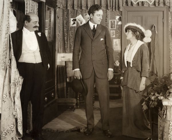 Russell Bassett, James Kirkwood and Mary Pickford (Behind the Scenes, 1914)