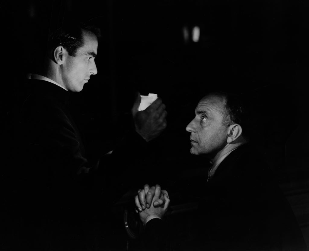 Montgomery Clift and O. E. Hasse in I Confess (1953) | www.vintoz.com