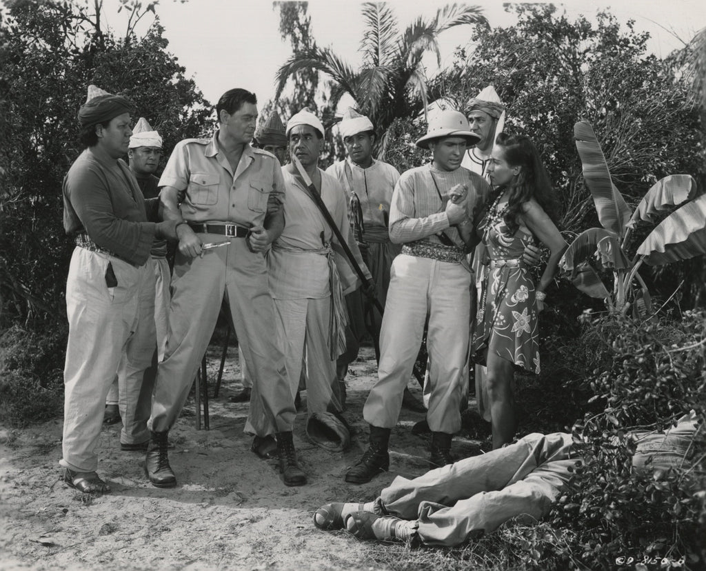 Nestor Paiva, Carol Thurston, and Johnny Weissmuller in Killer Ape (1953) | www.vintoz.com