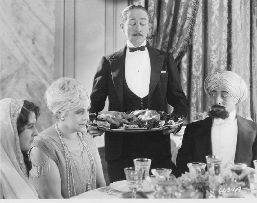 Kathryn Carver, André Cheron and Adolphe Menjou in Service for Ladies (1927) | www.vintoz.com