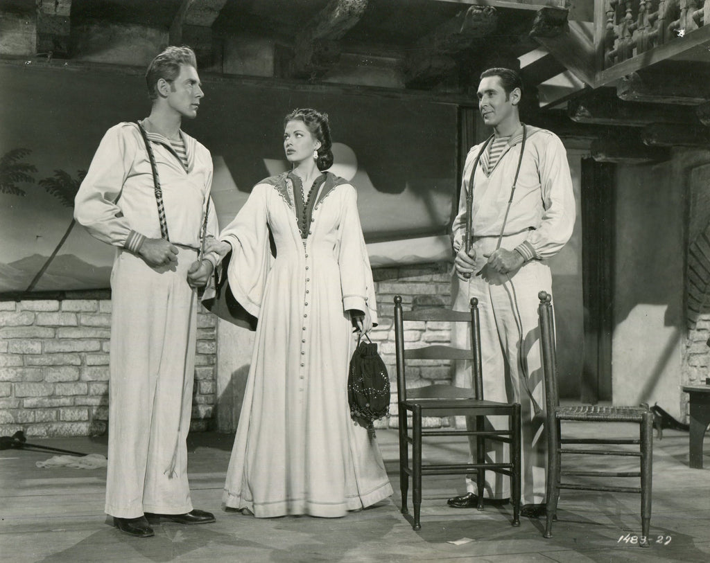 Yvonne De Carlo, Jean-Pierre Aumont and Phillip Reed in Song of Scheherazade (1947) | www.vintoz.com