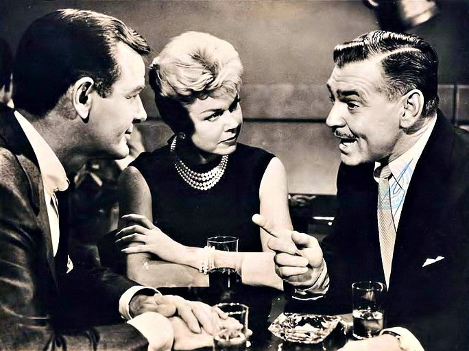 Doris Day, Clark Gable and Gig Young in Teacher’s Pet (1958) | www.vintoz.com