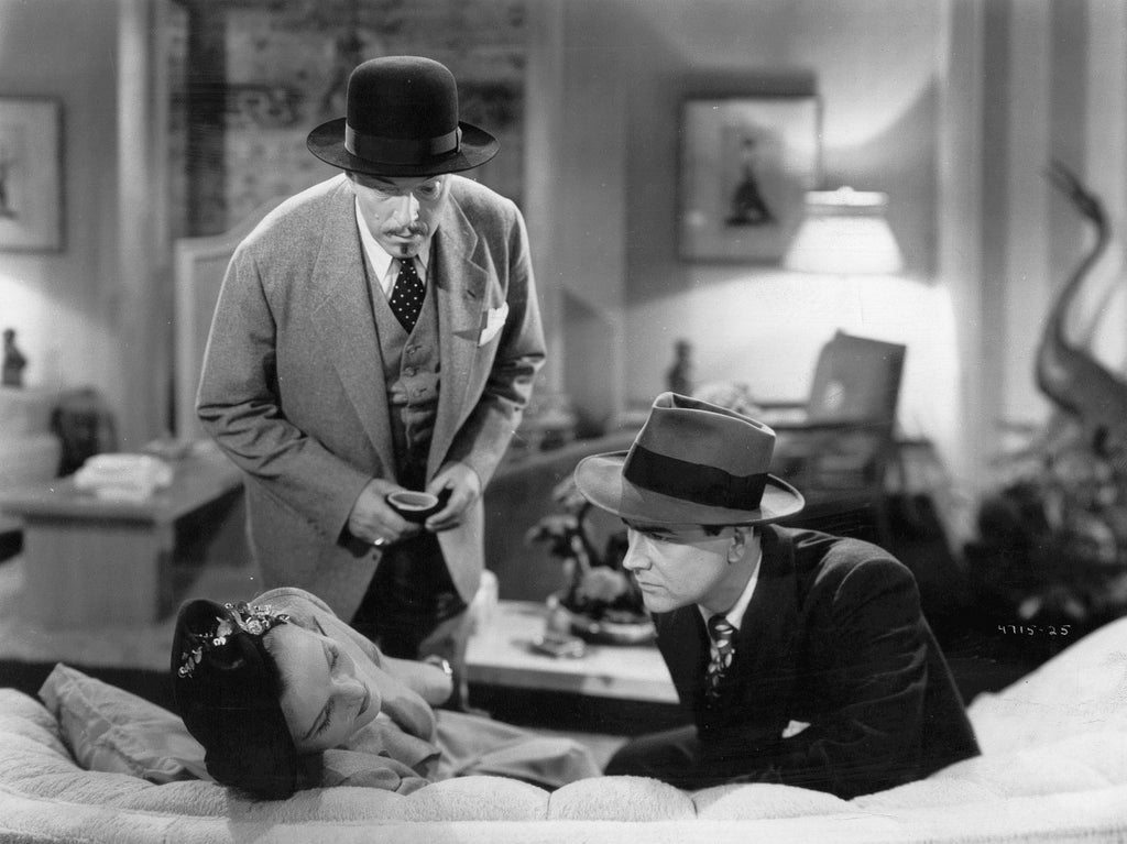 Louise Currie, Warren Douglas, and Roland Winters in The Chinese Ring (1947) | www.vintoz.com