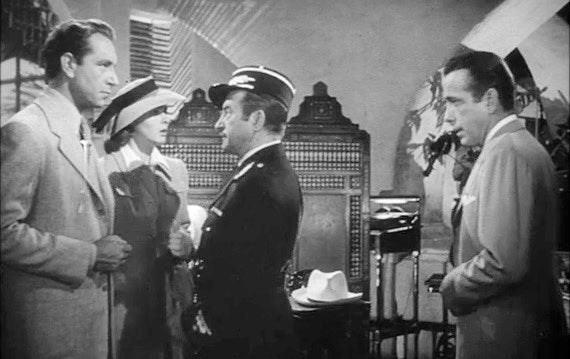 Paul Henreid, Ingrid Bergman, Claude Rains, Humphrey Bogart (Casablanca, 1942) | www.vintoz.com