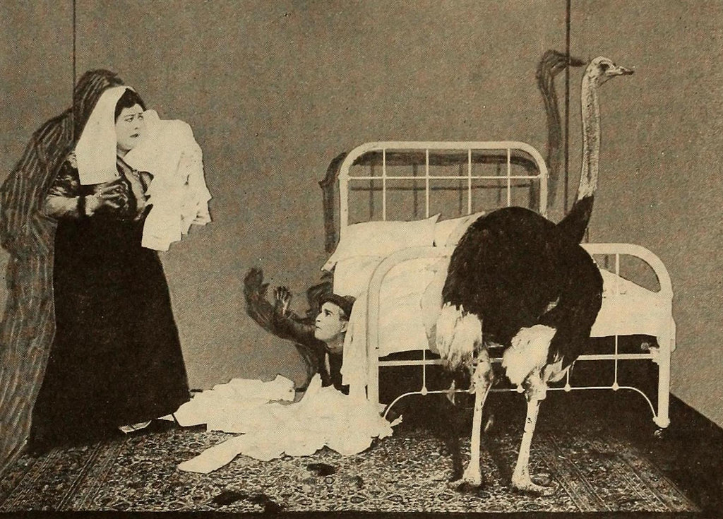 Billy Ruge (c.1866/1870–1955) (with Kate Price and an unknown ostrich)