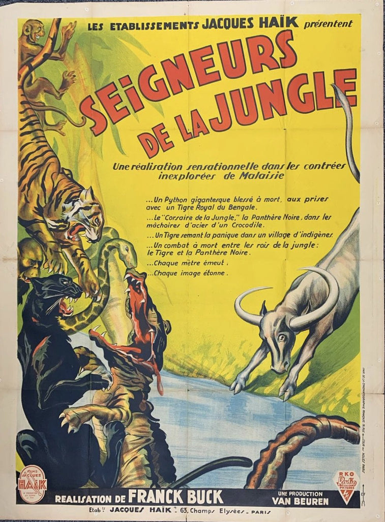 Bring 'Em Back Alive (1933) Original Vintage Movie Poster by Vintoz.com