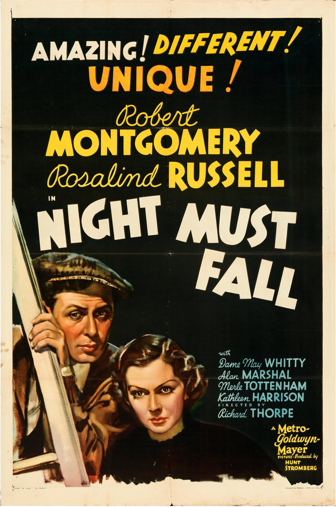Night Must Fall (1937) Original Vintage Movie Poster by Vintoz.com