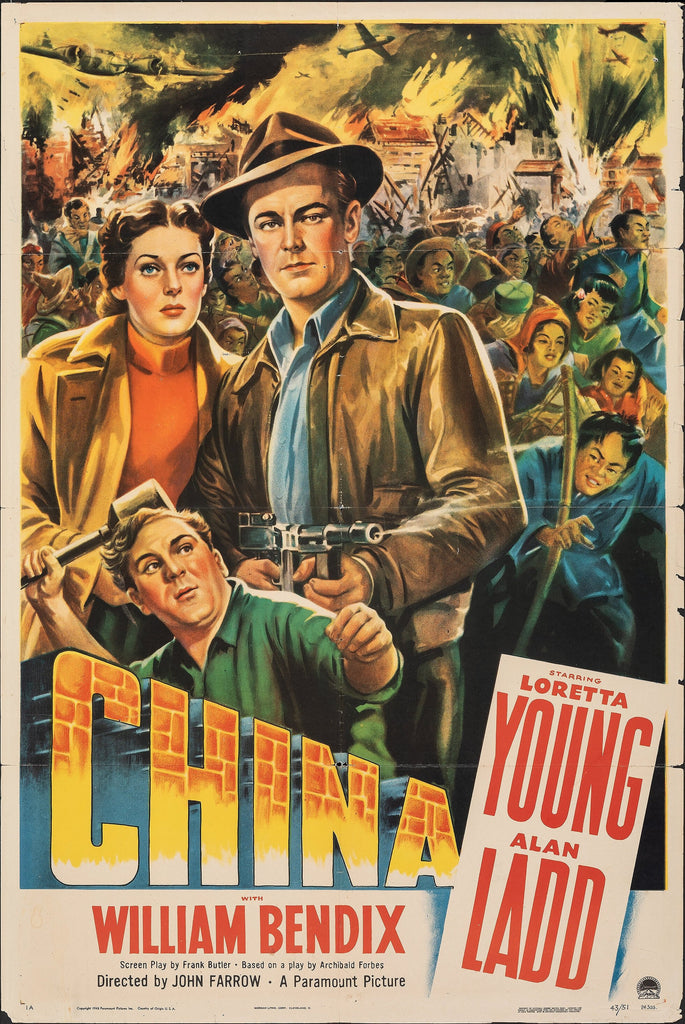 China (1943) Original Vintage Movie Poster by Vintoz.com