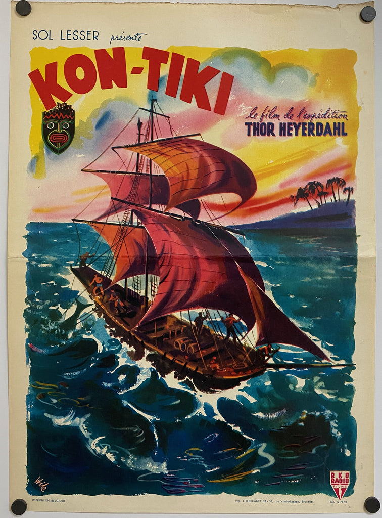 Kon-Tiki (1950) Original Vintage Movie Poster by Vintoz.com