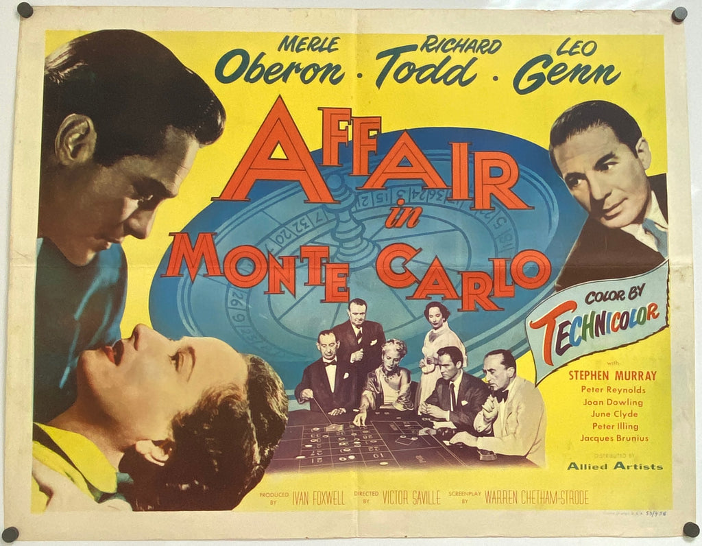 Affair in Monte Carlo (1952) Original Vintage Movie Poster by Vintoz.com