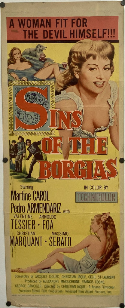 Lucretia Borgia, Sins of the Borgias (1953) Original Vintage Movie Poster by Vintoz.com