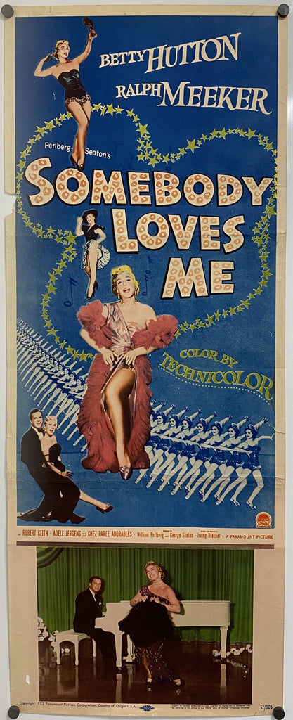 Somebody Loves Me (1952) Original Vintage Movie Poster by Vintoz.com