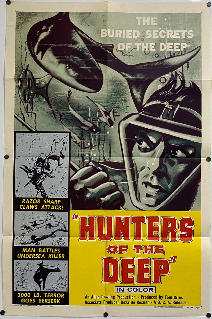 Hunters of the Deep (1954) Original Vintage Movie Poster by Vintoz.com