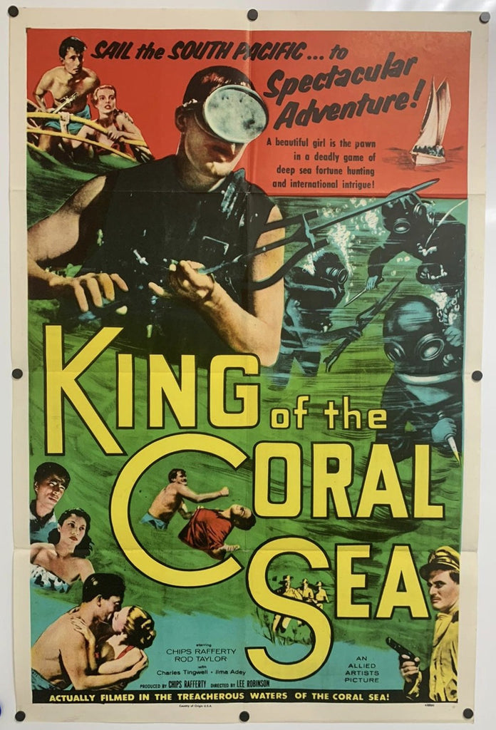 King of the Coral Sea (1954) Original Vintage Movie Poster by Vintoz.com