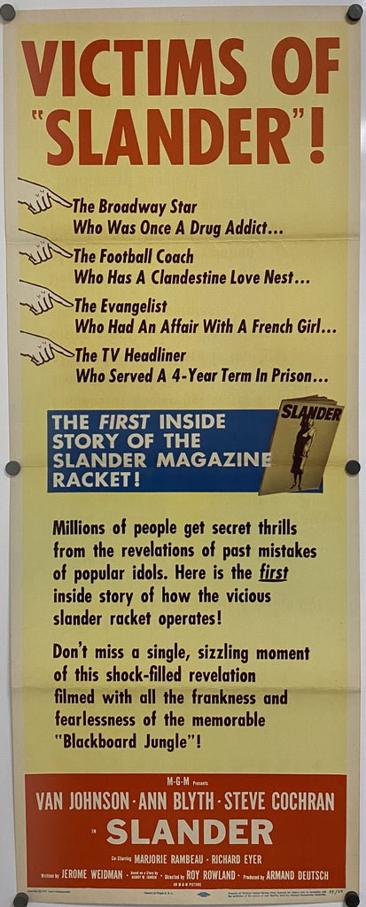 Slander (1957) Original Vintage Movie Poster by Vintoz.com
