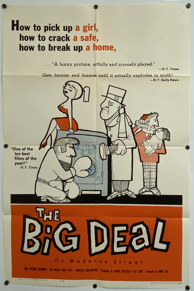 Big Deal on Madonna Street (1958) Original Vintage Movie Poster by Vintoz.com