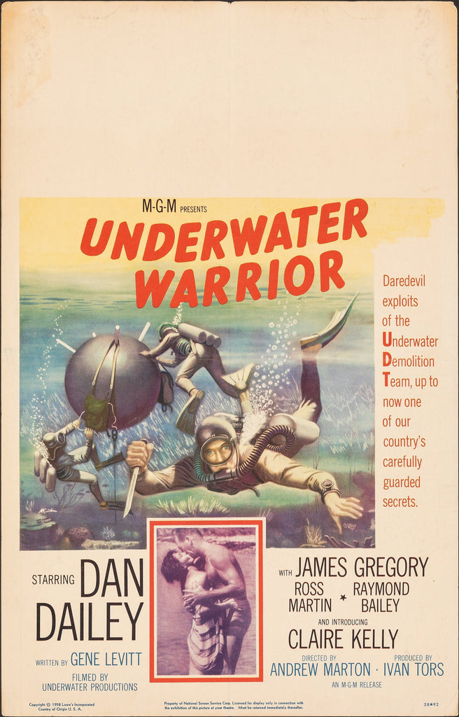 Underwater Warrior (1958) Original Vintage Movie Poster by Vintoz.com