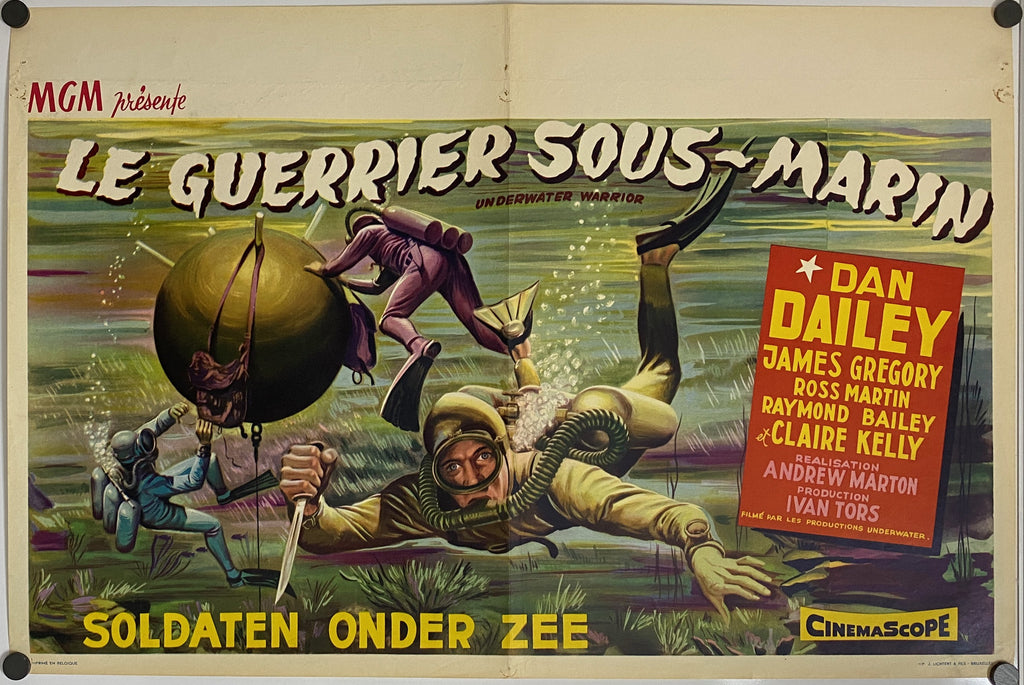 Underwater Warrior (1958) Original Vintage Movie Poster by Vintoz.com
