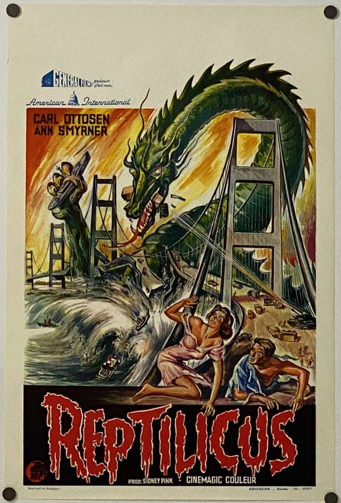 Reptilicus (1961) Original Vintage Movie Poster by Vintoz.com