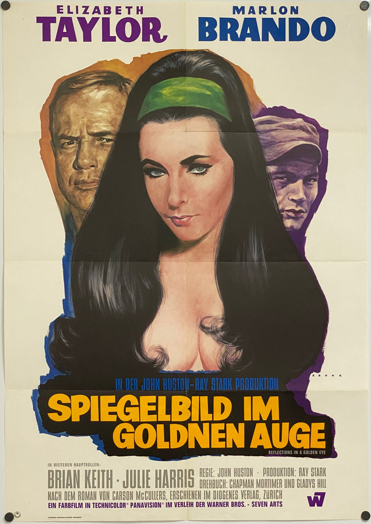 Reflections in a Golden Eye (1967) Original Vintage Movie Poster by Vintoz.com