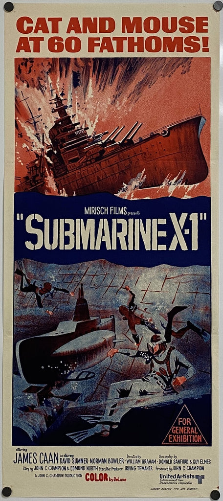 Submarine X1 (1968) Original Vintage Movie Poster by Vintoz.com