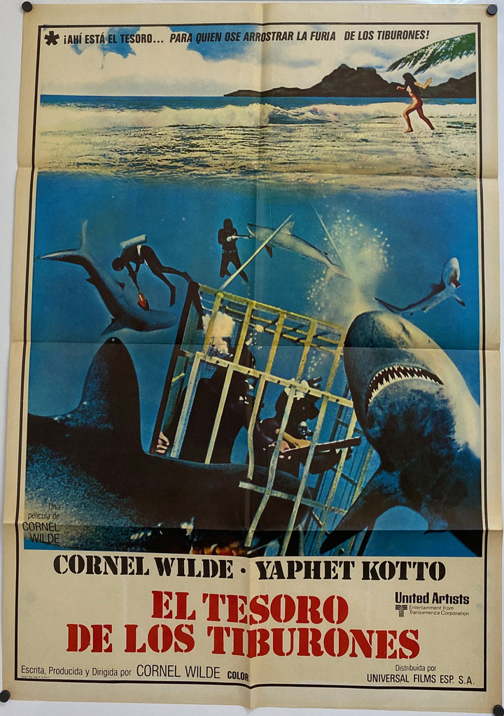 Sharks' Treasure (1975) Original Vintage Movie Poster by Vintoz.com