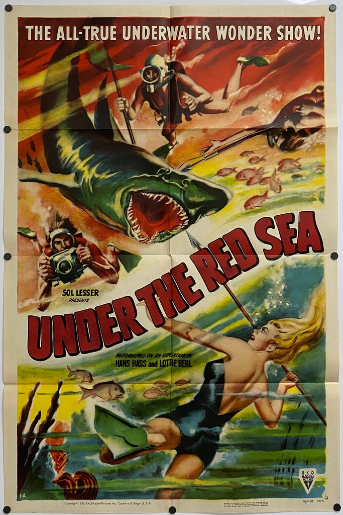 Under the Red Sea (1951) Original Vintage Movie Poster by Vintoz.com